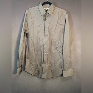 Express Gray Fitted Button up. Med. NWT